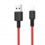 Кабель Lightning USB для зарядки телефона и синхронизации данных, Hoco X29 1м, цвет красный