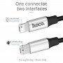 Кабель 2 в 1 Hoco U18, черный