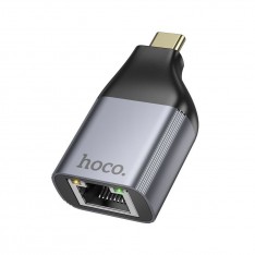 Адаптер Hoco UA35 Type-C - RJ45 цвет: металлик