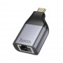 Адаптер Hoco UA35 Type-C - RJ45 цвет: металлик