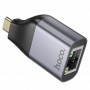 Адаптер Hoco UA35 Type-C - RJ45 цвет: металлик