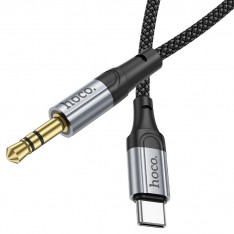 Audio-кабель для iPhone 17 / AUX - Type-C кабель Hoco UPA26, 1 метр, металлик
