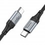 Кабель Hoco X102 Type-C to Type-C (60W,нейлон,1 м) цвет: черный