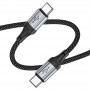 Кабель Hoco X102 Type-C to Type-C (60W,нейлон,1 м) цвет: черный