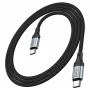 Кабель Hoco X102 Type-C to Type-C (60W,нейлон,1 м) цвет: черный