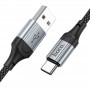 Кабель Hoco X102 USB  - Type-C (нейлон 1м., 2.4A) цвет: черный