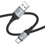 Кабель Hoco X102 USB  - Type-C (нейлон 1м., 2.4A) цвет: черный