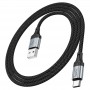 Кабель Hoco X102 USB  - Type-C (нейлон 1м., 2.4A) цвет: черный
