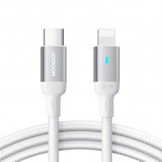 Кабель для зарядки iPhone (Type-C - Lightning) JoyRoom SA-10, 30W , 1.2м., белый