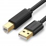 Кабель для принтера Ugreen US135-10350 USB 2.0 AM to USB 2.0 BM, 1.5m, Black