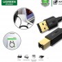 Кабель для принтера Ugreen US135-10350 USB 2.0 AM to USB 2.0 BM, 1.5m, Black