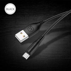 Кабель micro USB USAMS U18 1М для зарядки телефона и синхронизации данных, цвет черный