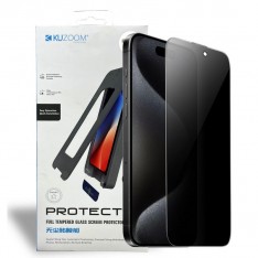 iPhone 16 Pro Max Защитное стекло KuZoom Антишпион, с установщиком