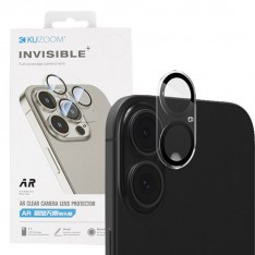 Защитное стекло на линзы камер Apple iPhone 17 / 16 / 16 Plus, KuZoom AR Invisible, Clear