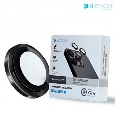 Защитное стекло на линзы камер Apple iPhone 16 / 16 Plus, KuZoom Real Saphire, Black