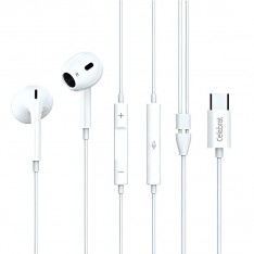 Наушники Celebrat E400 Ear, штекер Type-C, белый