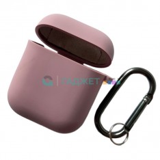 Силиконовый чехол для AirPods 1 / 2, с карабином, цвет 13, марсала