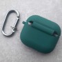 Чехол для AirPods 3, силиконовый с карабином, Original Green