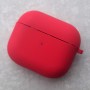 Чехол для AirPods 3, силиконовый с карабином, темно-красный