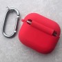 Чехол для AirPods 3, силиконовый с карабином, темно-красный