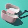 Силиконовый чехол для AirPods 3, с карабином, цвет 14, бледно-розовый