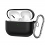 Чехол для AirPods Pro 3, силиконовый с карабином, черный