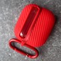 Чехол для AirPods 3, силиконовый с карабином, Mutural, красный