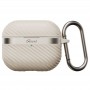 Чехол для AirPods Pro 2, силиконовый с карабином, Mutural, бежевый