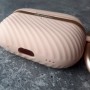 Чехол для AirPods Pro 2, силиконовый с карабином, Mutural, бежевый