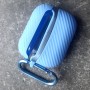 Чехол для AirPods Pro 2, силиконовый с карабином, Mutural, голубой
