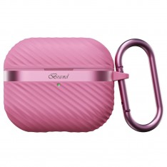 Чехол для AirPods Pro 2, силиконовый с карабином, Mutural, малиновый