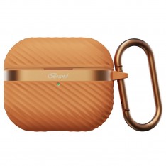 Чехол для AirPods Pro 2, силиконовый с карабином, Mutural, оранжевый