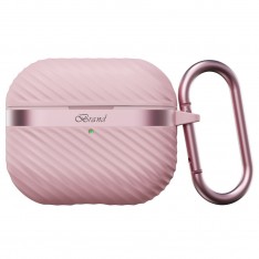 Чехол для AirPods Pro 2, силиконовый с карабином, Mutural, розовый