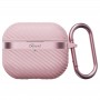 Чехол для AirPods Pro 2, силиконовый с карабином, Mutural, розовый