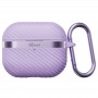 Чехол для AirPods Pro 2, силиконовый с карабином, Mutural, фиолетовый