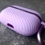 Чехол для AirPods Pro 2, силиконовый с карабином, Mutural, фиолетовый
