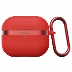 Чехол для AirPods Pro 2, силиконовый с карабином, Mutural, красный