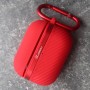 Чехол для AirPods Pro 2, силиконовый с карабином, Mutural, красный