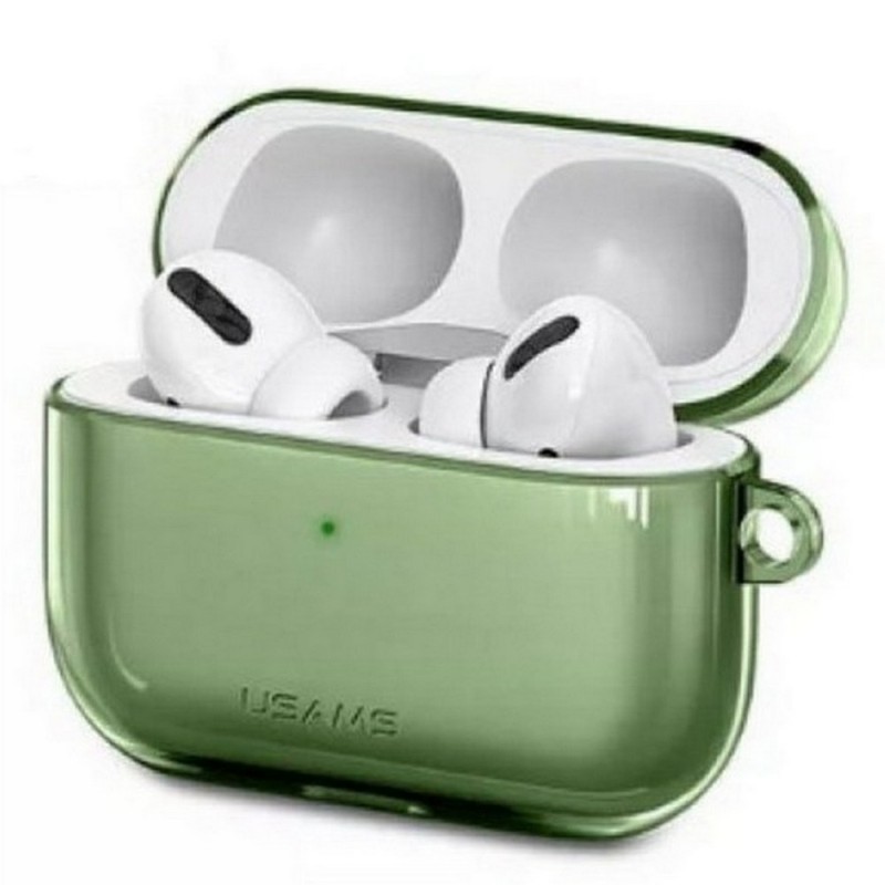 Чехол USAMS Silicone для Case for AirPods Pro, прозрачный зеленый Чехол USAMS Silicone для Case for AirPods Pro, прозрачный зеленый