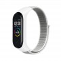Нейлоновый ремешок для фитнес-браслета Xiaomi Mi Band 4 / 5 / 6, бело-серый