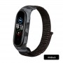 Нейлоновый ремешок для фитнес-браслета Xiaomi Mi Band 4 / 5 / 6, черный камуфляж