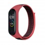 Нейлоновый ремешок для фитнес-браслета Xiaomi Mi Band 4 / 5 / 6, красно-черный