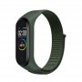 Нейлоновый ремешок для фитнес-браслета Xiaomi Mi Band 4 / 5 / 6, темно-зеленый