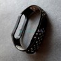 Силиконовый браслет для Xiaomi Mi Band 3 / 4, спорт, черный с серым