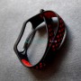 Силиконовый браслет для Xiaomi Mi Band 3 / 4, спорт, черный с красным
