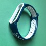 Силиконовый браслет для Xiaomi Mi Band 5 / 6, спорт, синий с белым