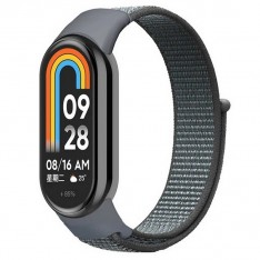 Нейлоновый ремешок для фитнес-браслета Xiaomi Mi Band 8 / 9 / 10, серый
