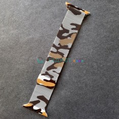 Ремешок из нержавеющей стали для Apple Watch 42-44, Milanese Loop, Camo-Brown