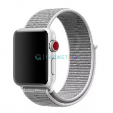 Нейлоновый браслет для часов Apple Watch 38 / 40 / 41 mm, бело-серый