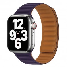 Магнитный силиконовый ремешок для Apple Watch 38 40 41 мм, темно-фиолетовый